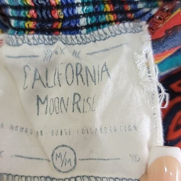 California Moon Rise Floral Wide Leg Pull On Pants size M Multicolor - Picture 7 of 9